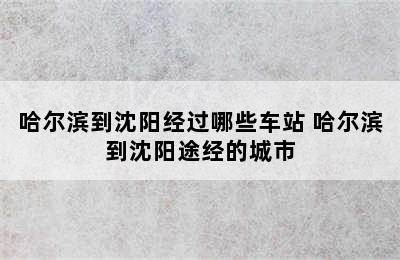 哈尔滨到沈阳经过哪些车站 哈尔滨到沈阳途经的城市